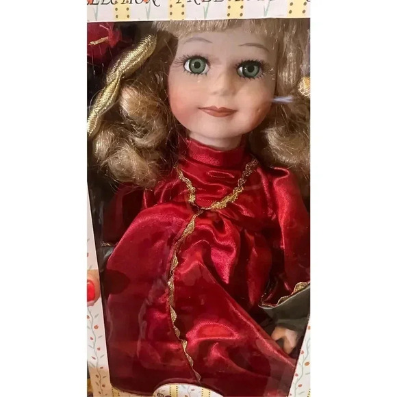 Vintage Seymour Mann Connoisseur Tree Topper Porcelain Strawberry Blonde Doll - Picture 10 of 13